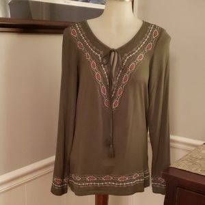 Embroidered boho style top